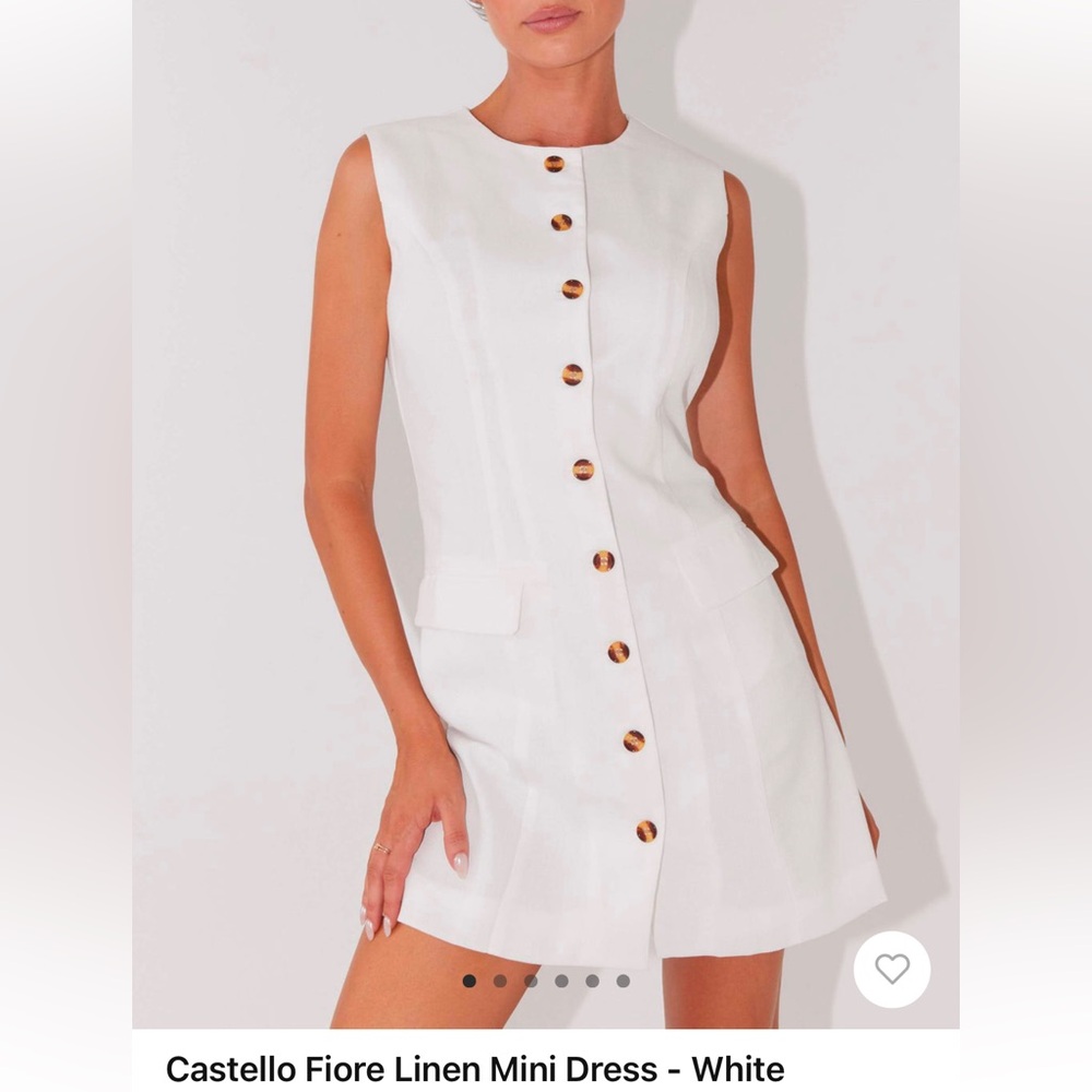 Peppermayo - Castello Fiore Linen Mini Dress - White